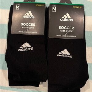 Adidas Black Soccer Metro Socks with White Logo
2 pairs